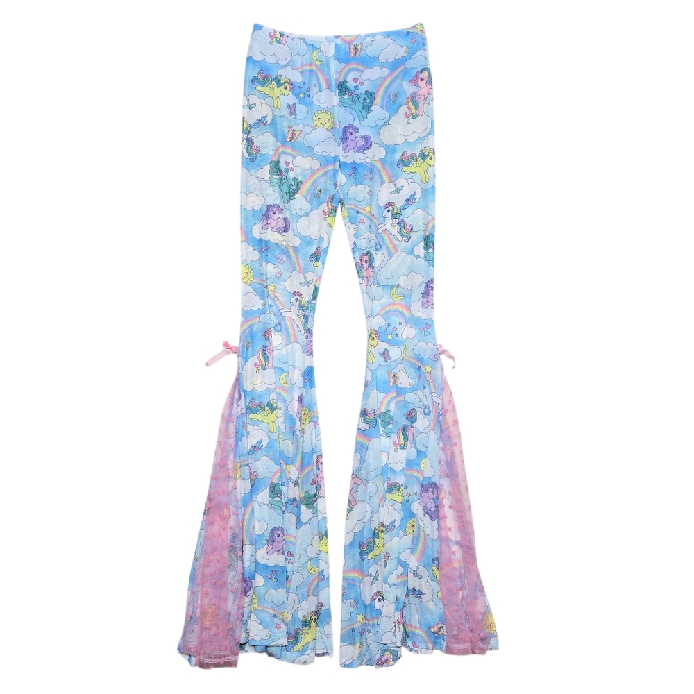 Dolls Kill x My Little Pony Rainbow Chaser Mesh Flares Pants